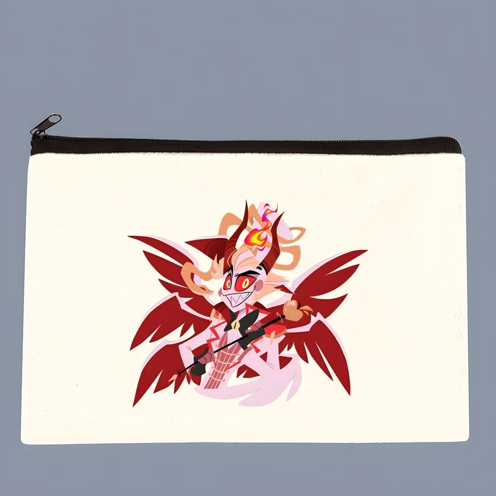 Hazbin Hotels Comedy Angel Dust Hand-painted Wallet Blank Canvas Pure White Cloth Bag Hand-painted Small Coin Bag