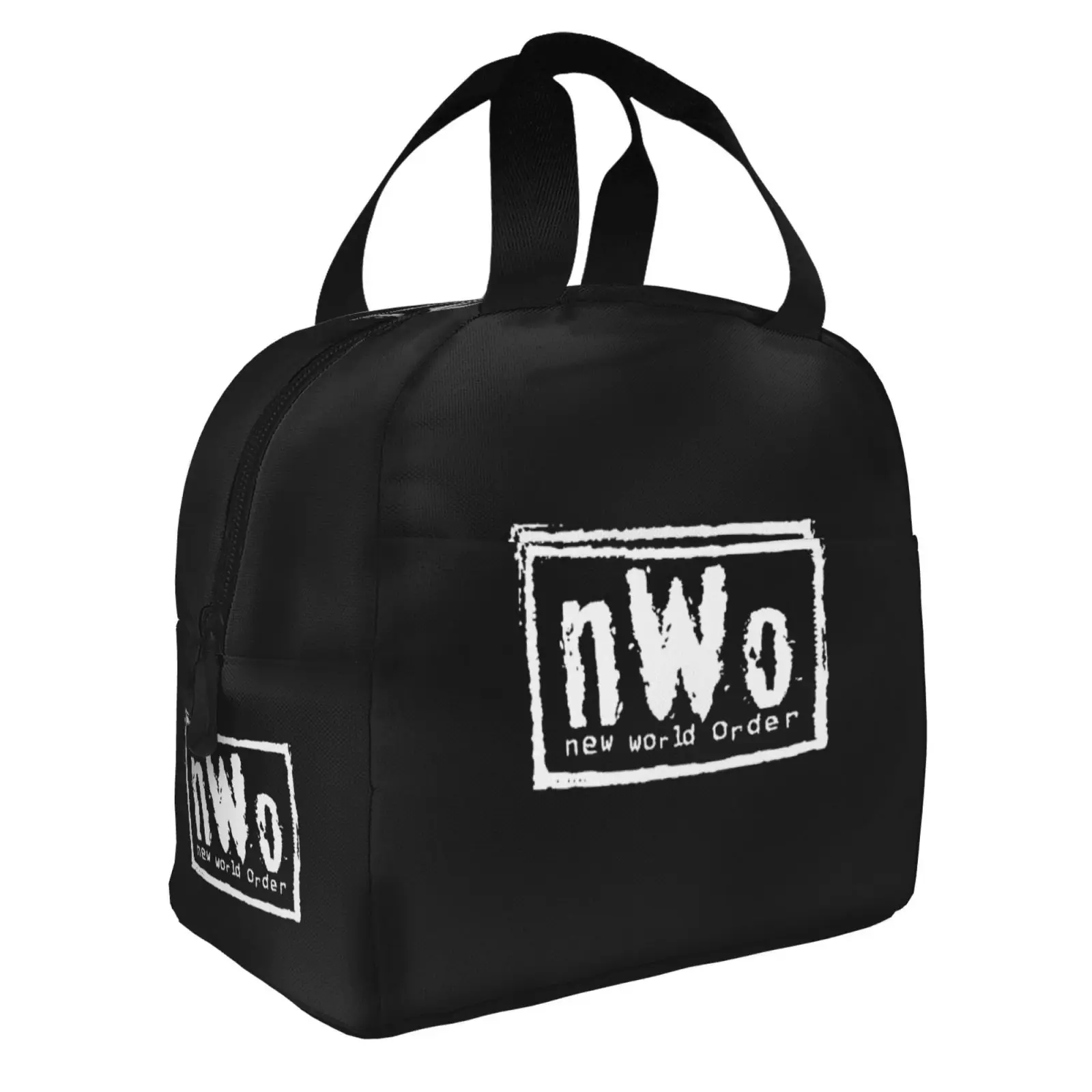 뉴 월드 오더 프린트 점심 가방 여성 휴대용 쿨러 열 절연 도시락 상자 어린이 학교 다기능 음식 도시락 상자