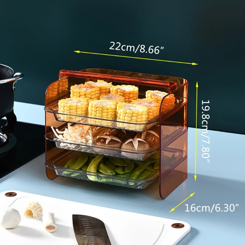 3-Layer Stackable Kitchen Storage Rack for Dishes & Fruits