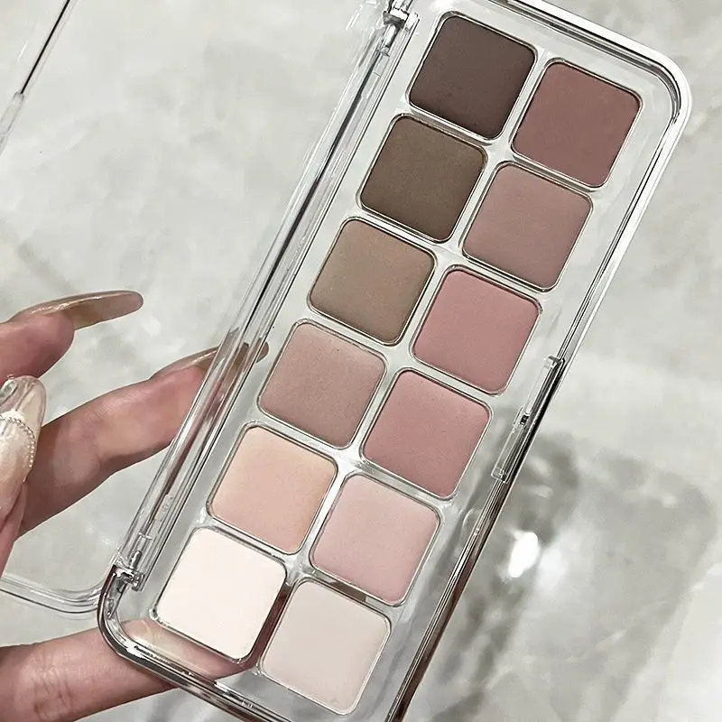 Eyeshadow Palette Earth Color Low Saturation Eye Shadow Makeup Palette Full Matte Cool Atmosphere Lasting Powder