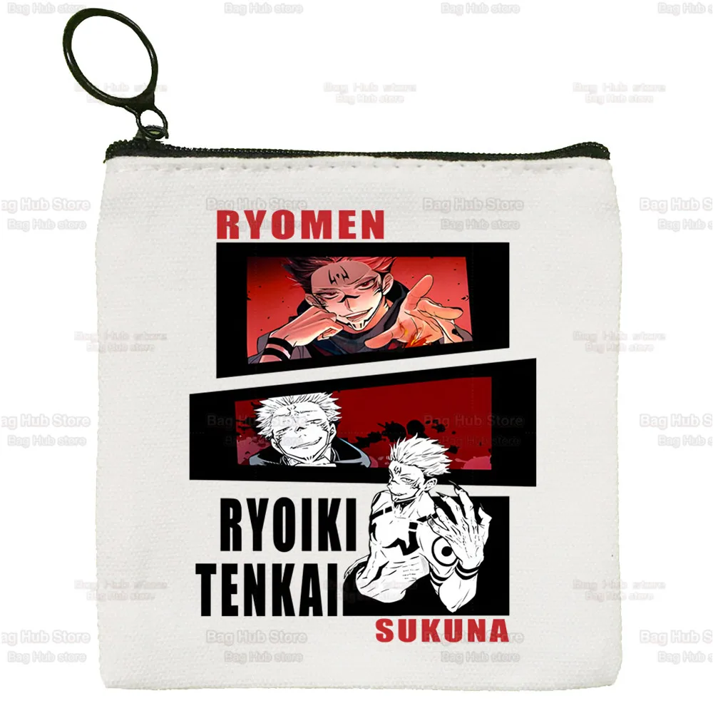 

Gojo Satoru Jujutsu Kaisen Otaku Simple Coin Purse Female Student Canvas Cute Key Bag Mini Clutch Small Purse