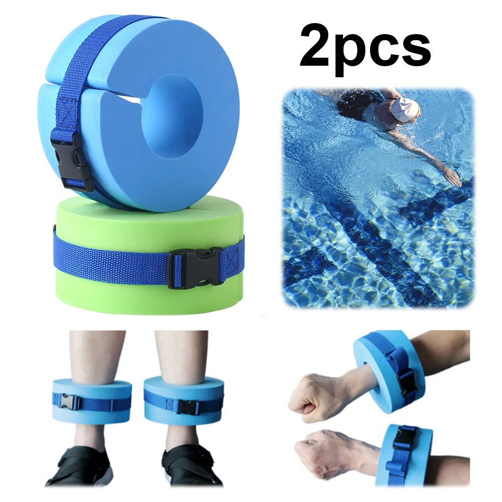 2pcs Swim Aquatic Cuffs EVA Foam Aquatic Cuffs with Quick Release Buckle Water Aerobics Float Ring for Swim Training