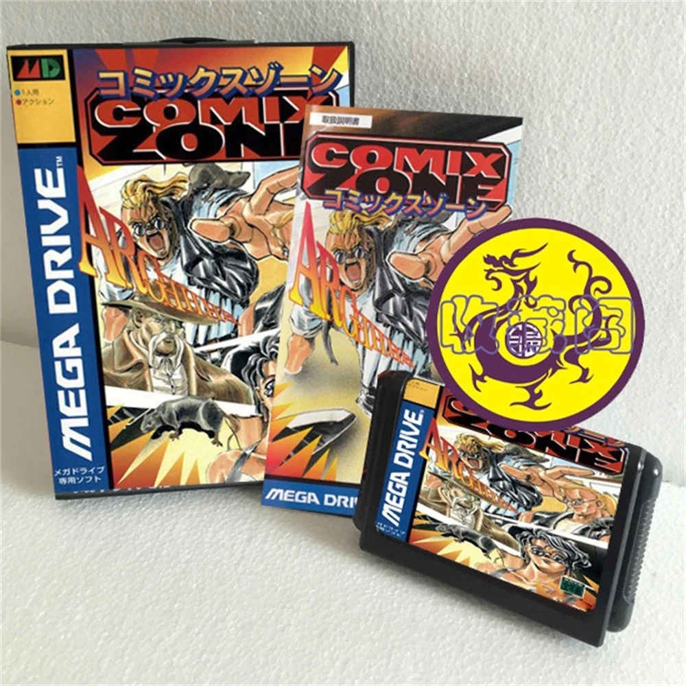 Comix Zone JP 16bit MD Game Card With Retail Box & Manual Book For Sega Mega Drive/ Genesis