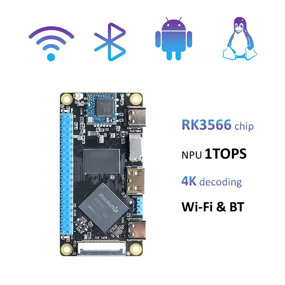 

Single-board Computer SBC Linux Android Kit Motherboard and Processor Dual Wifi BT Rockchip RK3566 Motherboard For Raspberry Pi