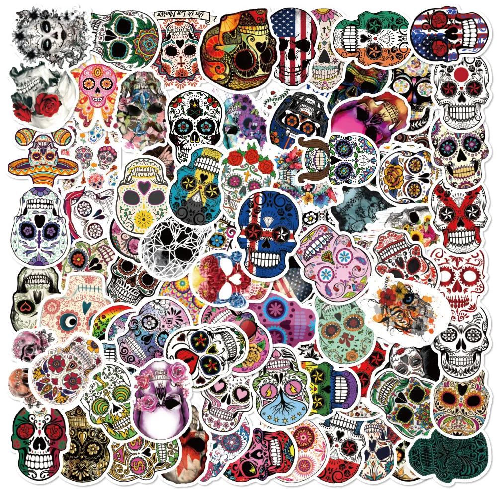 

10/30/50/100PCS Cool Gothic Cartoon Horror Skull Graffiti Stickers Decal Laptop Motorcycle Phone Car Waterproof Sticker Kid Toy