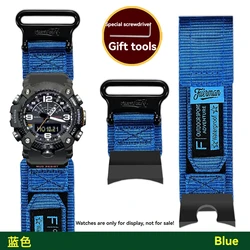 Rugged Outdoor Nylon Canvas Watch Strap - GG - B100 (Blue)