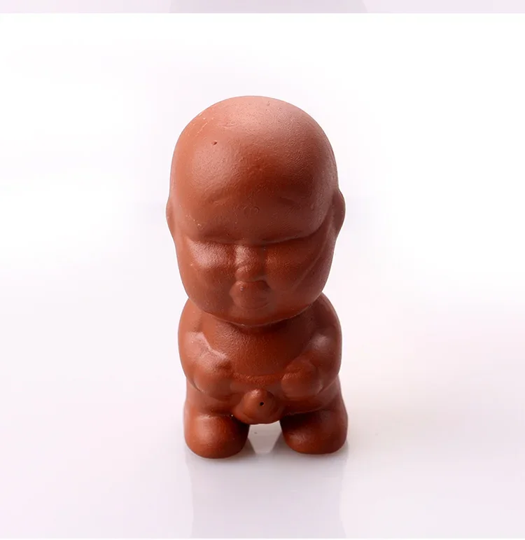 Hand Crafts Lovely Boy Tea Pet jewelry Decoration Tea pet ceremony to play Chinese Yixing Purple clay accessories