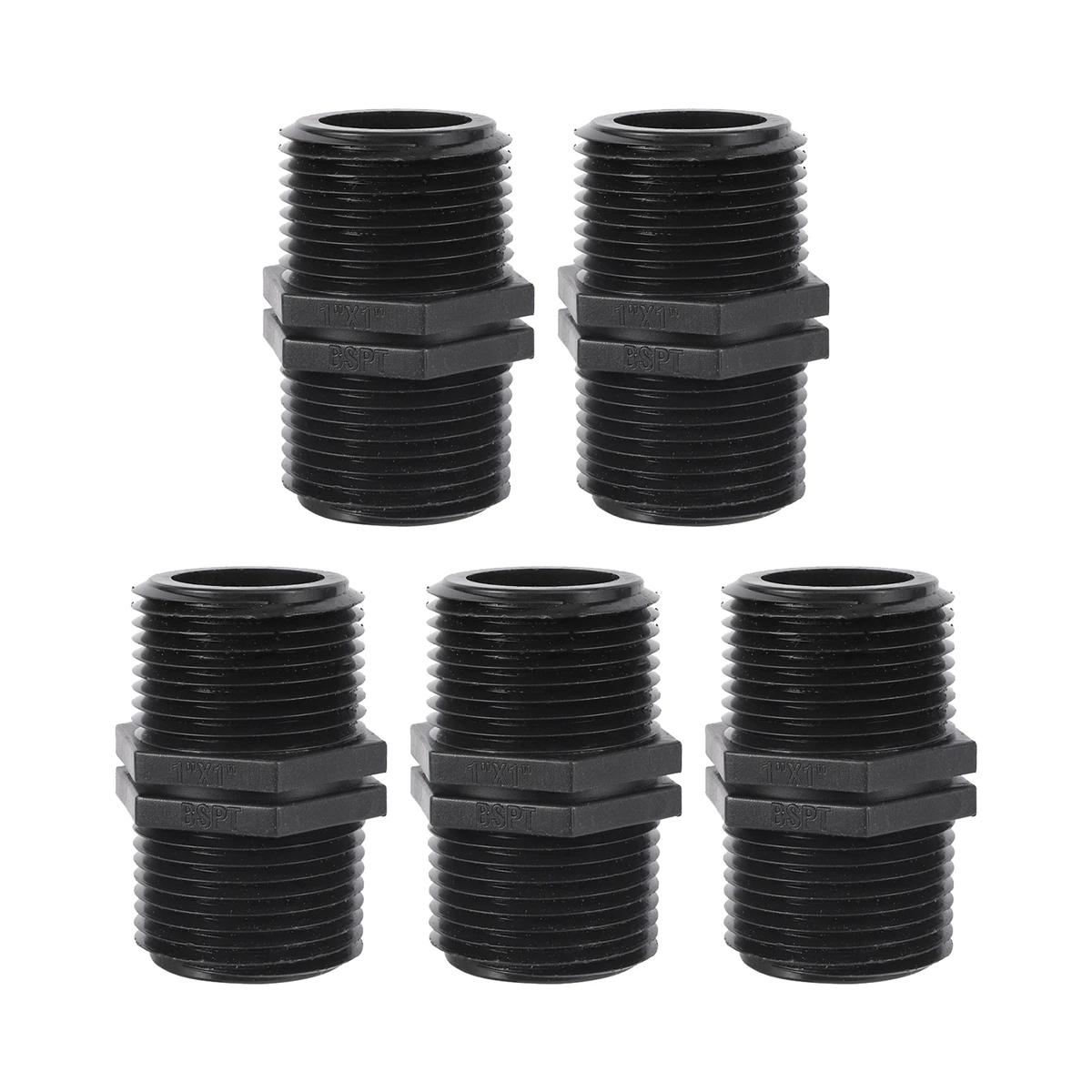 

1/2" 3/4" 1" 1.5" 2" 2.5" BSP Male Thread Equal Black Adapter Home Water Tank Fish Tank External Thread Connector Pipe Fittings