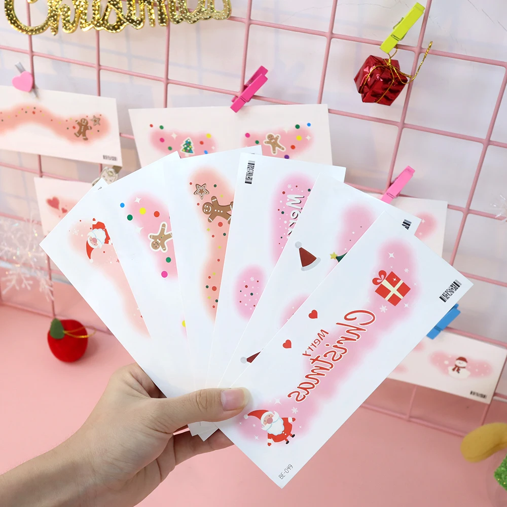 1 Sheet Christmas Temporary Tattoos Snowflake Santa Gift Xmas Tree Makeup Face Tattoo Stickers Kids Women Waterproof Tattoo