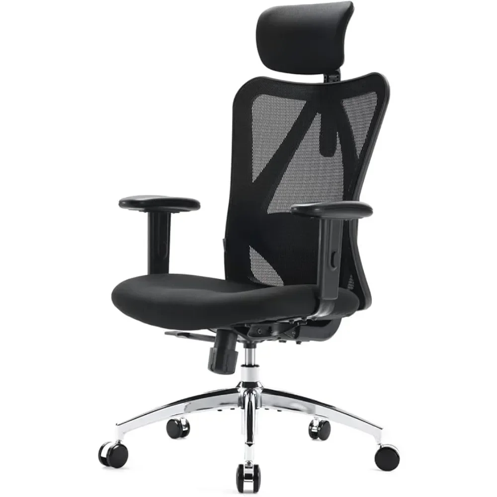 Ergonomic Office Chair with 2D Armrest Adjustable Lumbar Support & Hea