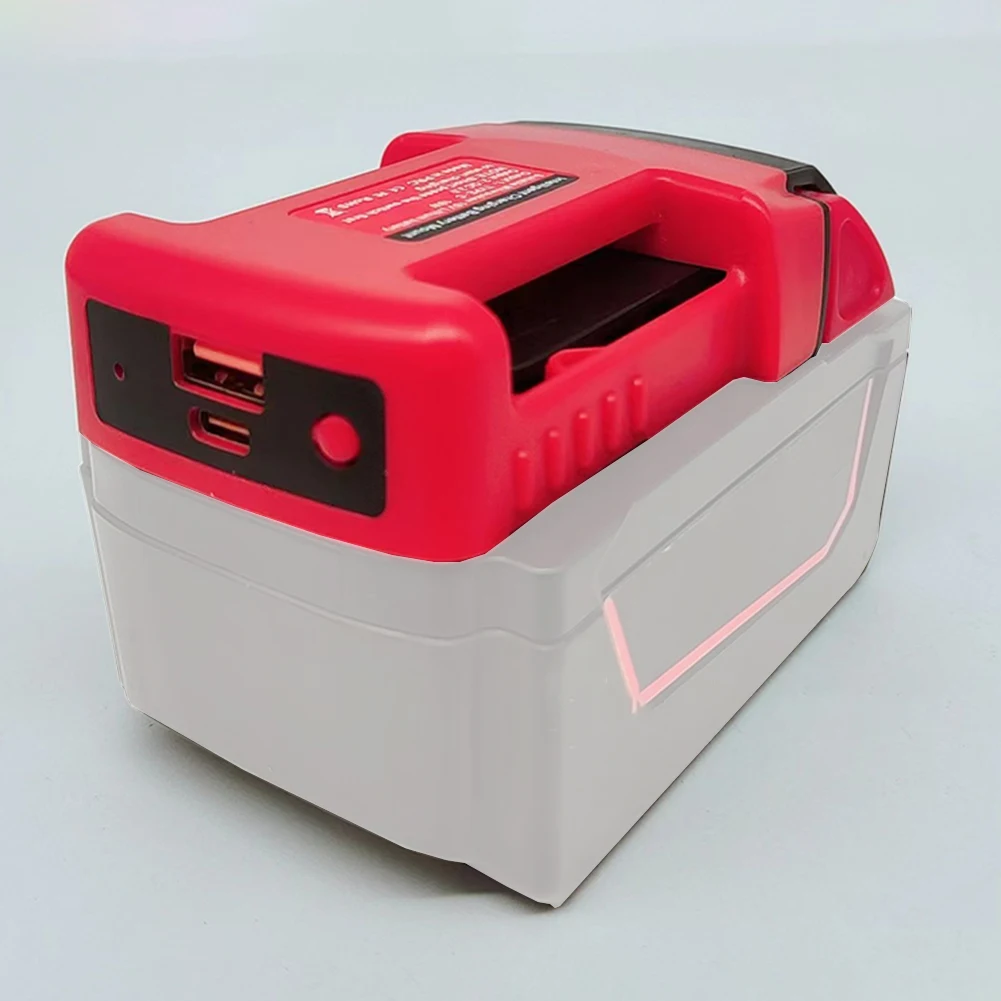 USB Charger Adapter Type-C USB/QC30 Output For Milwaukee 18V Battery Charger Adapter Lightweight Portable Red Power Tools Access sonoff rm433r2 series 8 button remote control lightweight controller without base battery