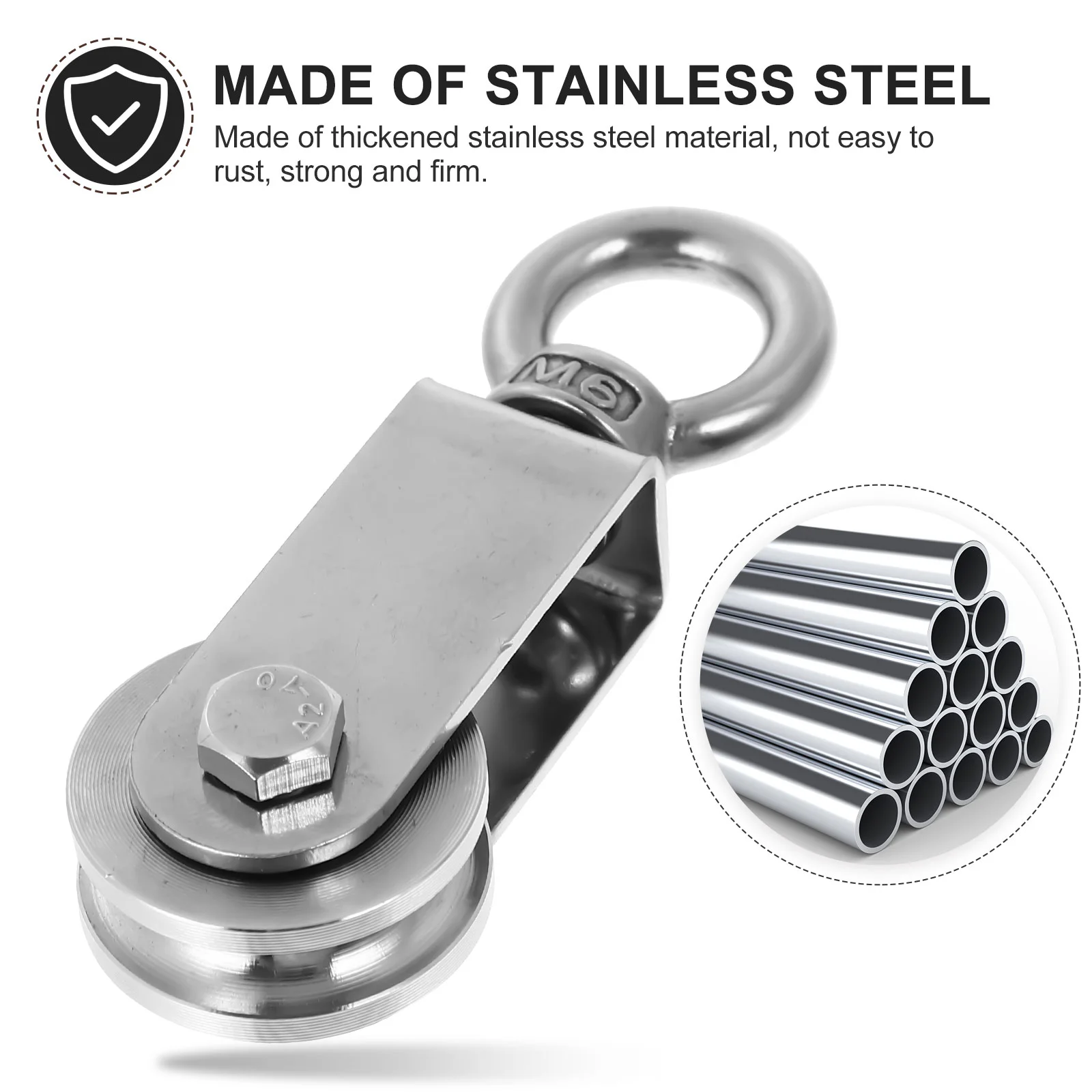 Cable Pulley Ring Durable Lifting Block Rust-proof Sturdy Hoist Wear-resistant Ladder Fitness 3