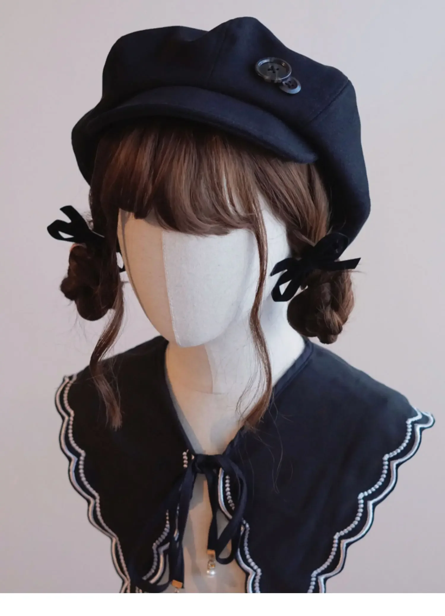 Japanese Women's Lolita Berets Cute Sailor Beret Gothic Wool Beret Fall Winter Hats for Women