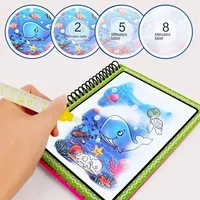 Magic Water Doloring Book Reusable Coloring Book Children's Drawing Toys Early Childhood Toys for 2-6 Years Old Girls Boys Gifts 2