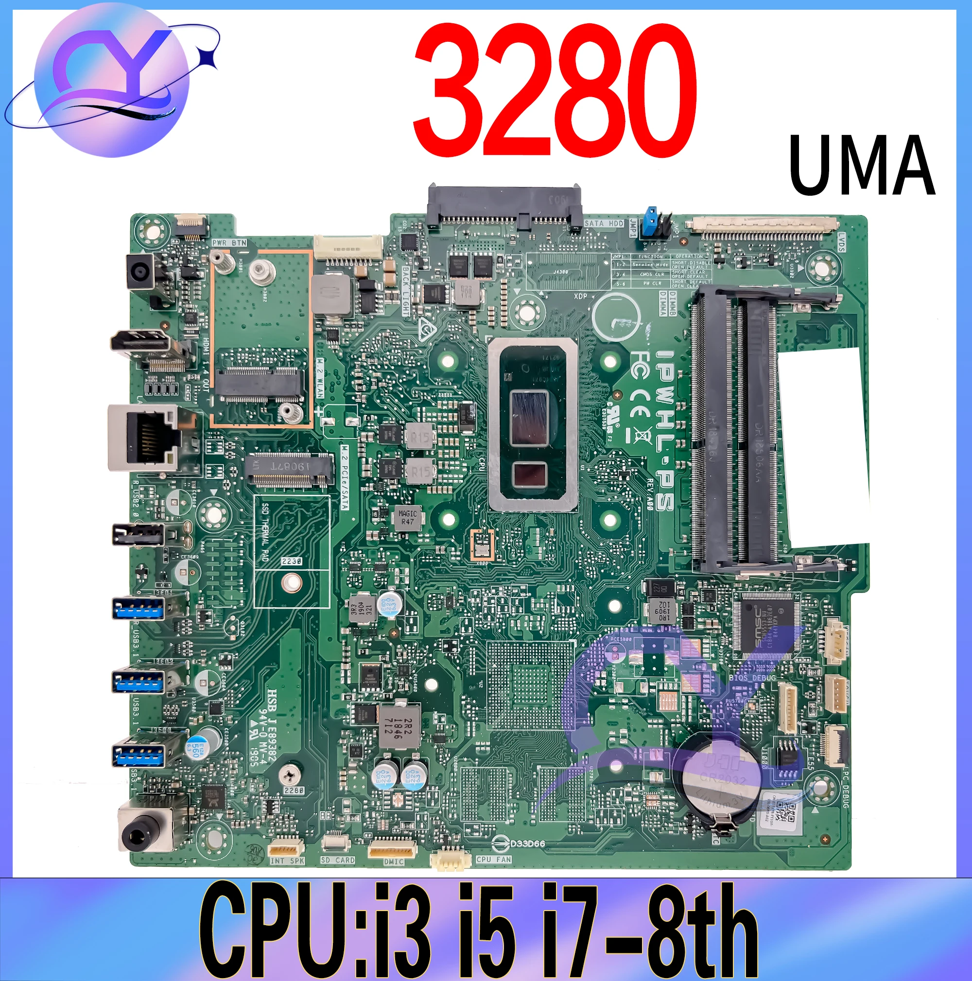 

IPWHL-PS Mainboard For Dell Inspiron 3280 AIO Desktop 1TK76 0NN7HK CN-0NN7HK Laptop Motherboard With i3 i5 i7 8th Gen UMA DDR4