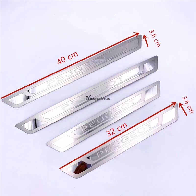 Stainless Steel Door Sill Fit for Peugeot 308 408 508 3008 2008 307 Scuff Plate auto accessaries car styling cover 4
