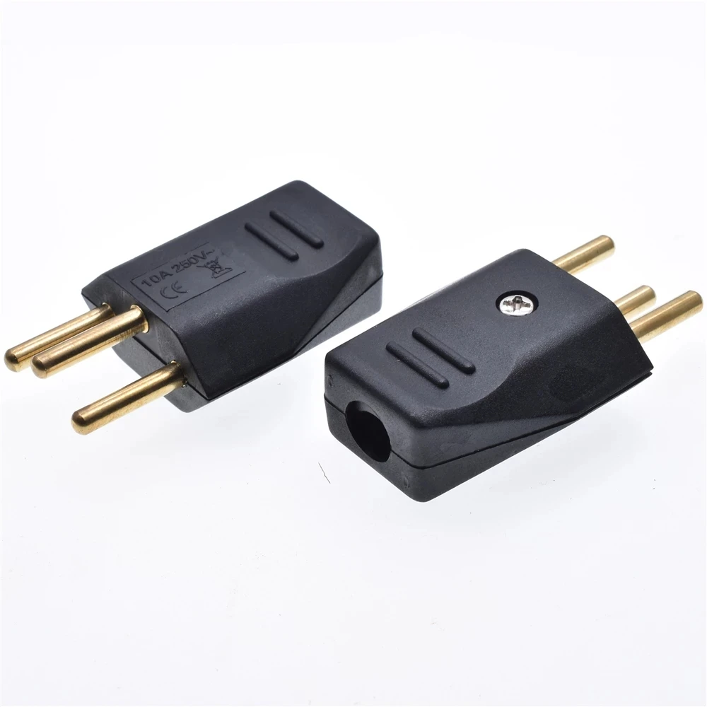 Pure Copper US UK Brazil Plug Adapter 250V10A Male Replacement Outlets Rewireable Electeical Connector For Power Extension Cable audiocrast 99 99% pure silver 2 5 3 5 4 4 6 5mm xlr plug to mmcx earphone cable for shure se535 se846 mmcx akg n5005 n40 n30 new