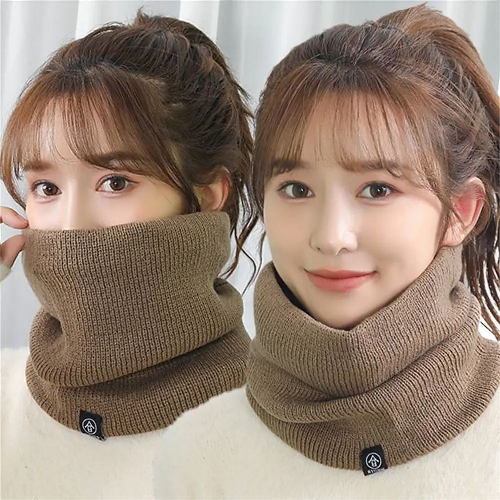 부드러운 니트 넥 워머 울 모피, 따뜻한 스포츠 스카프, 두꺼운 안감 페이스 마스크, 겨울 패션