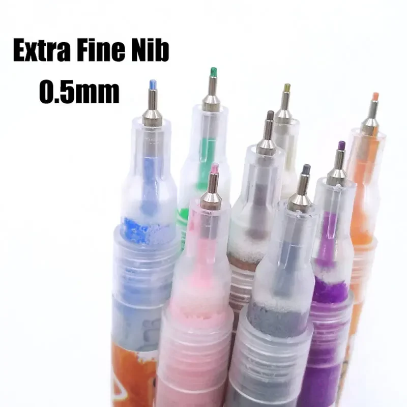 0.5mm Fine Line Needle Tip Acrylic Pen Paint Art Marker Pen For Card  Ceramic Stone Glass Fabric Cloth Drawing Graffiti Supplies - AliExpress