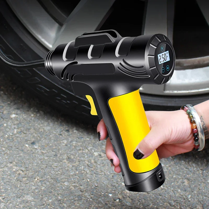 120W Car Tire Inflator Wireless/Wired Portable Car Air Compressor Electric Inflatable Pump With LED For Cars Motorcycles Bikes