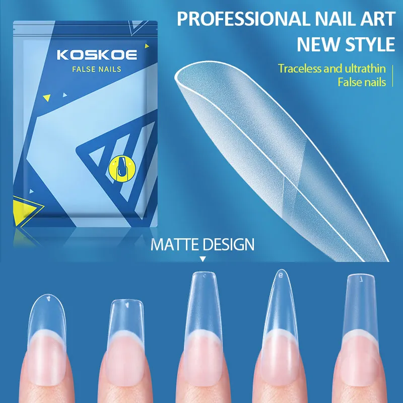 KOSKOE 24/22/20PCS Clear False Nails Tips Coffin Press On Nails False Acrylic Accessories For Extension Nail Art Manicure Tool