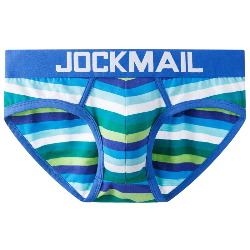 

JOCKMAIL Sexy Gay Men Underwear Sporty Low-rise Boxer Briefs Cotton Rainbow Stripe Beach Shorts LGBTQ Gay Jockstraps Underpants