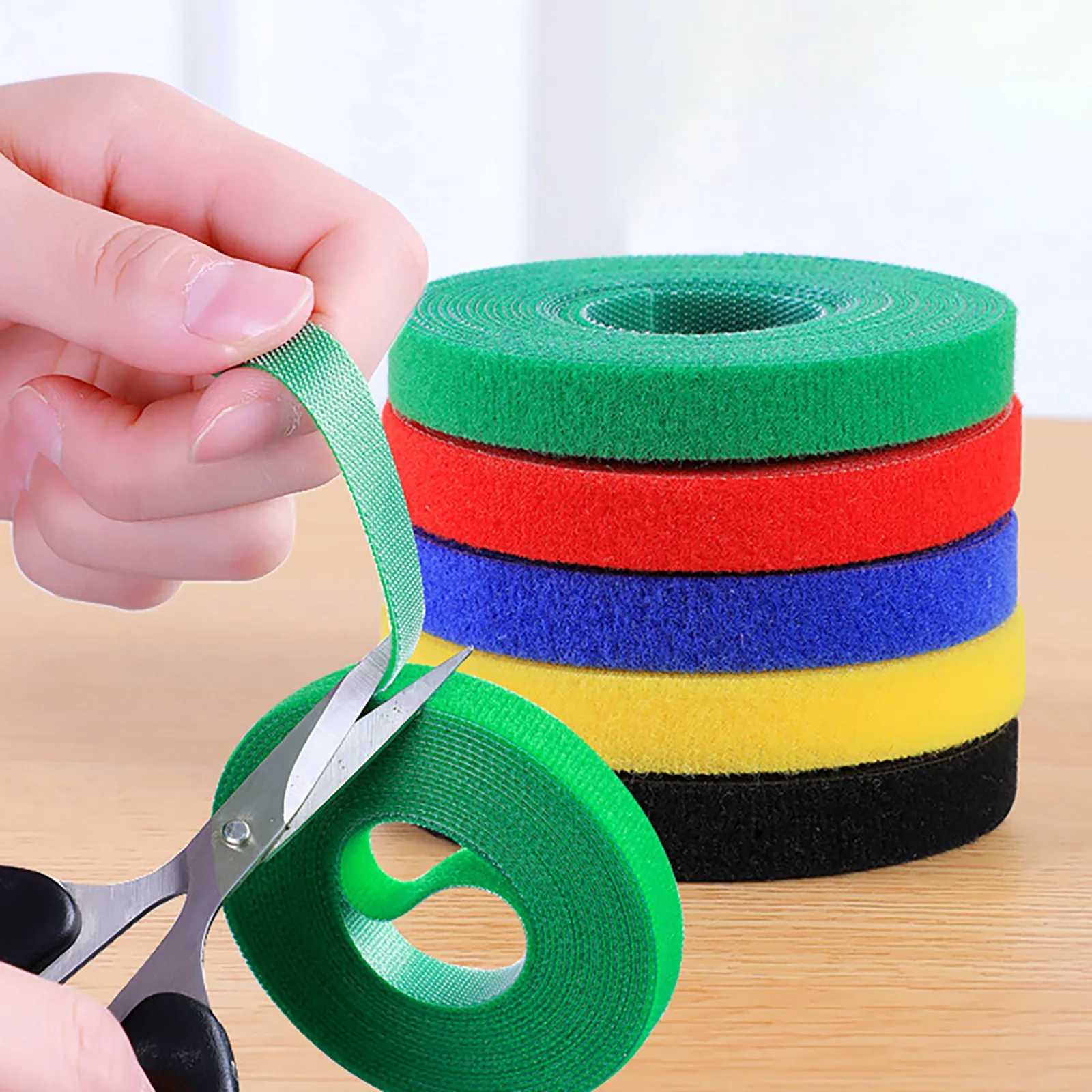 

5M 10mm Reusable Nylon Cable Ties Manager Winder Cable Clip Ties Hook Loop Strap Wire Strap Seal Office Desktop Management