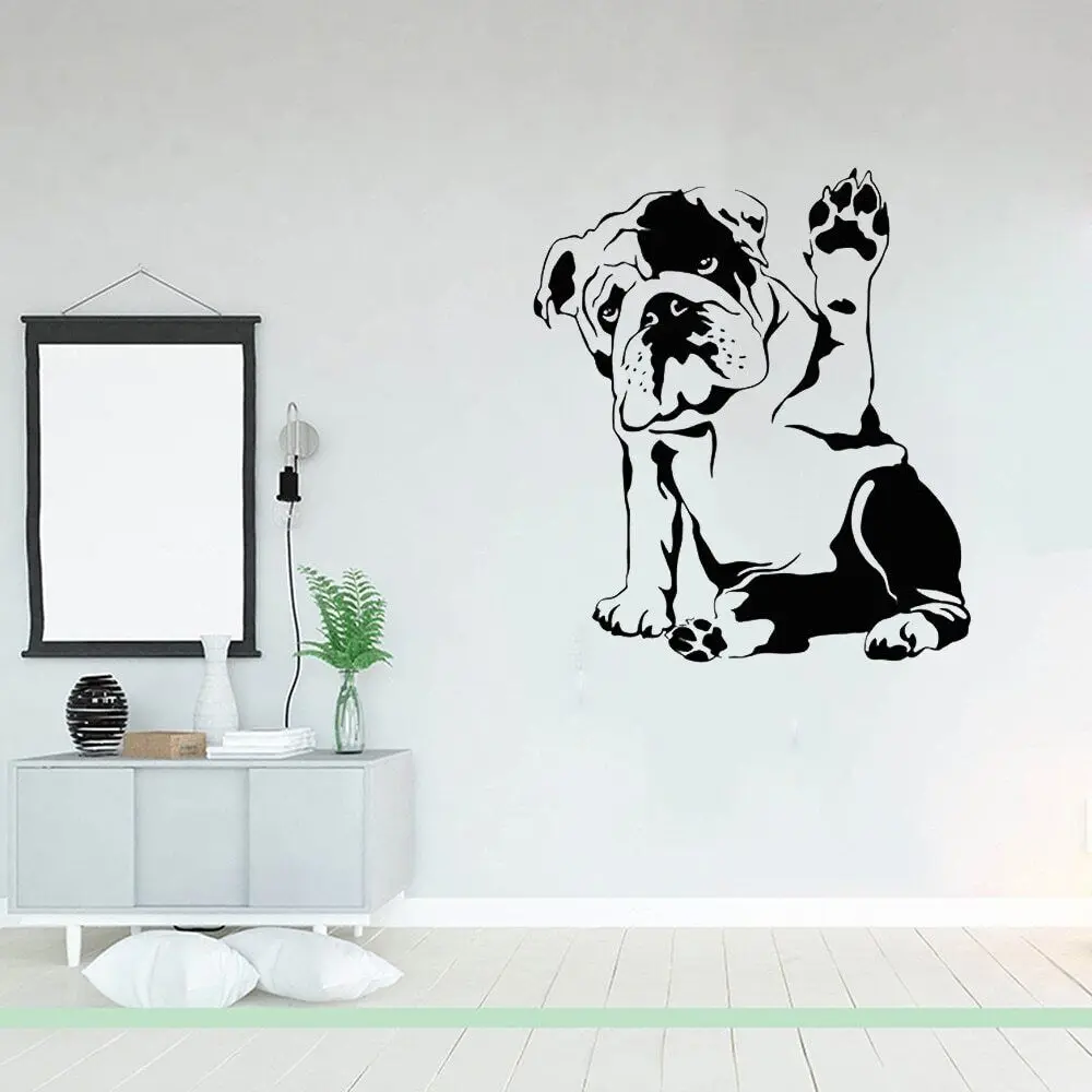 English Bulldog Dog Pet Veterinary Grooming Salon Vinyl Wall Stickers Mural Room Decal Home Decor Living Room Art Poster