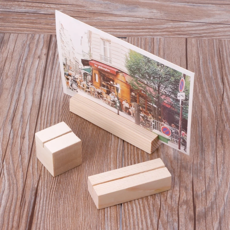 Multifunctional Business Card Sign Clip Wood Table Number Stand Holder 3 Sizes card holder desk card holder card display stand acrylic sign holder