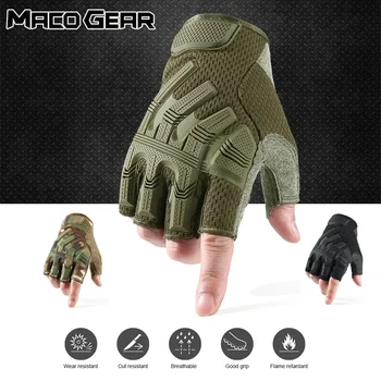 Fingerless Glove Half Finger Gloves Tactical Military Army Mittens SWAT Airsoft Bicycle Outdoor Shooting Hiking Driving Men New