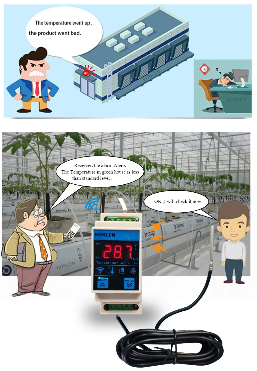 Tuya WIFI temperature Sensor Thermometer Monitor Heating Freezer Controller Room