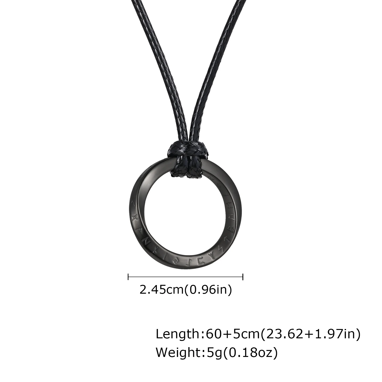 Vnox Retro Niche Viking Mobius Necklaces For Men Stainless Steel Round Pendant With 60cm Rope/Metal Chain Four Color Choose