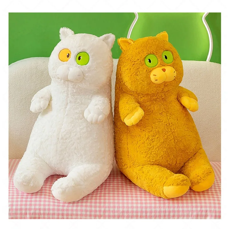 2024 Cartoon Orange Cat Plush Doll Toy Cute Staring Cat Doll White Blue Cat Plush Toys Girls Funny Soft Pillow Rag Doll Toys 2024 new kinitopet plush horror games plush toys stuffed plushie dolls monster green home decor soft stuffed pillow gift boys