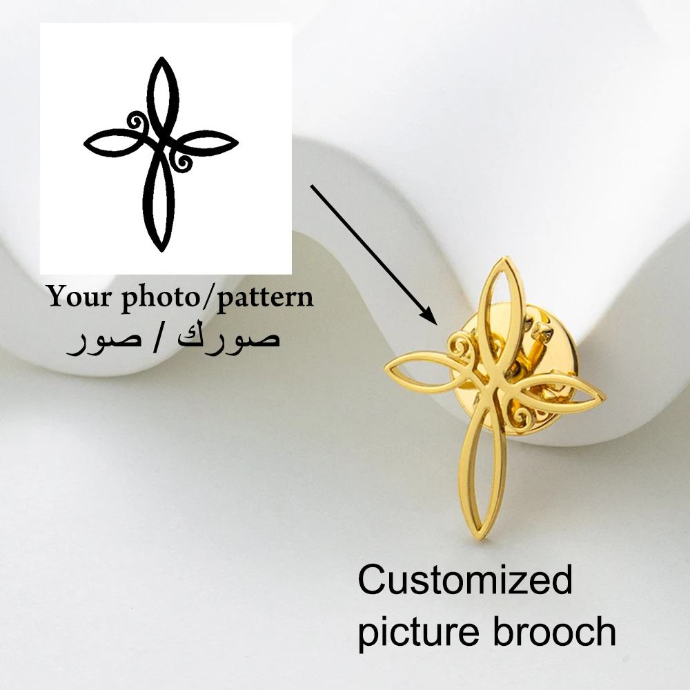 Using images Customizing Personalized Brand Brooches Stainless Steel Accessories Customized LogosJewelry Family Gifts brand brooches