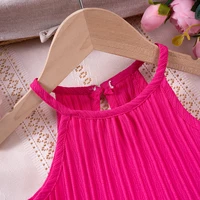 Ensemble deux pièces pour filles, débardeur et short sans manches à volants, couleur unie, à la mode, nouvelle collection 2025 3