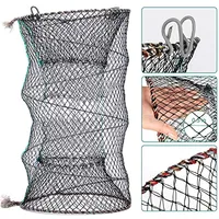Crab Crayfish Lobster Catcher Pot Trap Fishing Net Eel Live Bait Woven Loop Rope With Circular Color Foldable Fishing Nets 2