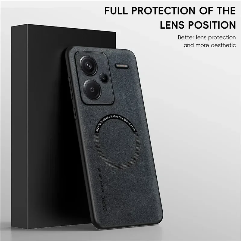 Magnetic Retro Leather Wireless Charging Phone Case Cover