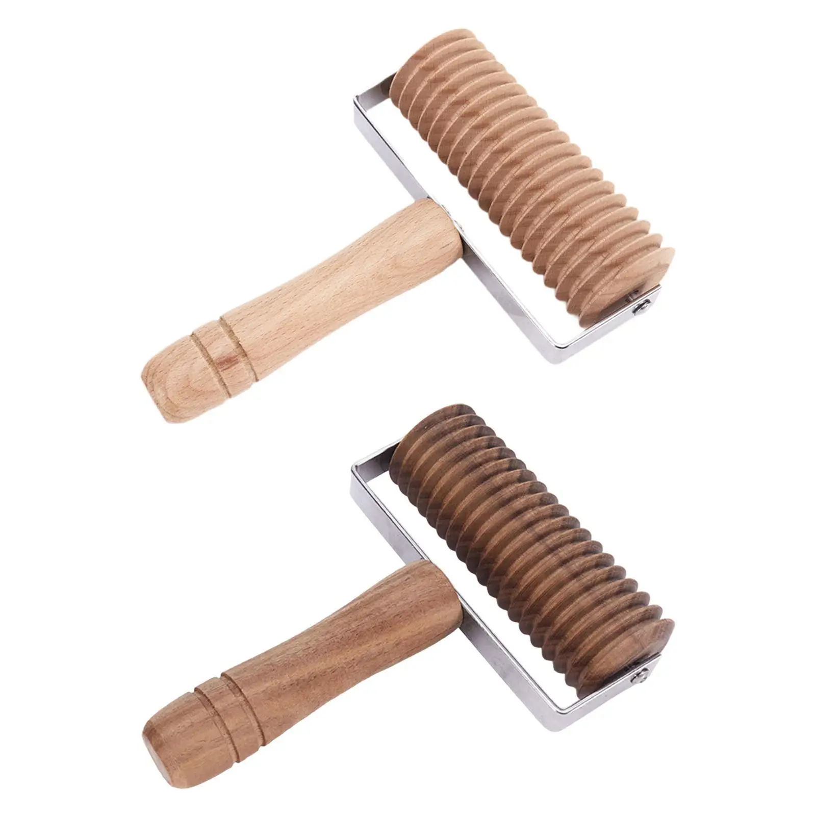 Wooden Pasta Cutter Comfort Handle Docker Kitchen Utensils Cooking Tools Pasta Roller Noodle Lattice Roller for Home Restaurant