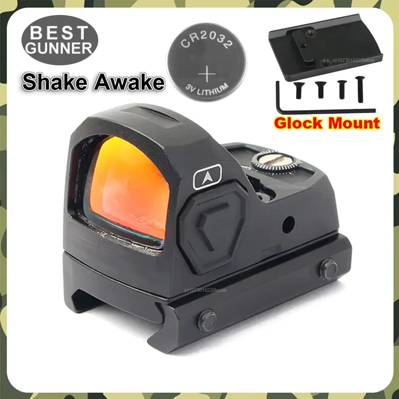 Shake Awake Mini R*R Red Dot Sight Optical Shockproof Hunting Rifle Reflex 2 MOA Sightscope W/ 20mm Picatinny/Glock Pistol Mount