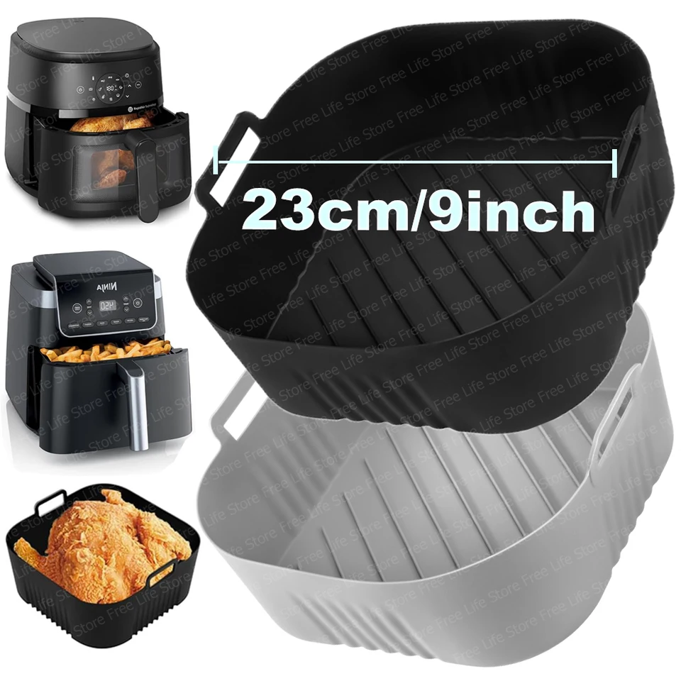 Moules Silicone 3 Pièces Pour Air Fryer - Compatible Philips, Cosori - Plaque Diviseur 2-en-1, Réutilisable, Sans BPA