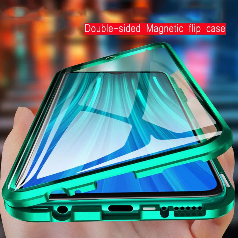 

Металлический магнитный чехол для Samsung A71 A51 A32 A12 A22 A52 S A73 A31 S21 S22 M32 M31 S23 A53 A33, двухсторонний стеклянный поглощающий чехол