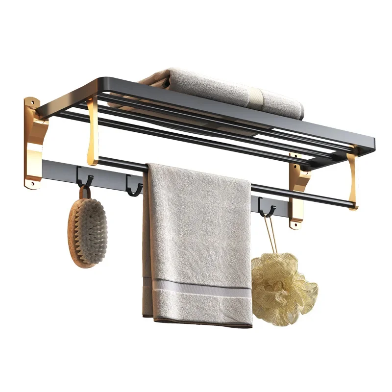 Bathroom Storage Rack Towel Rack Space Aluminum Folding