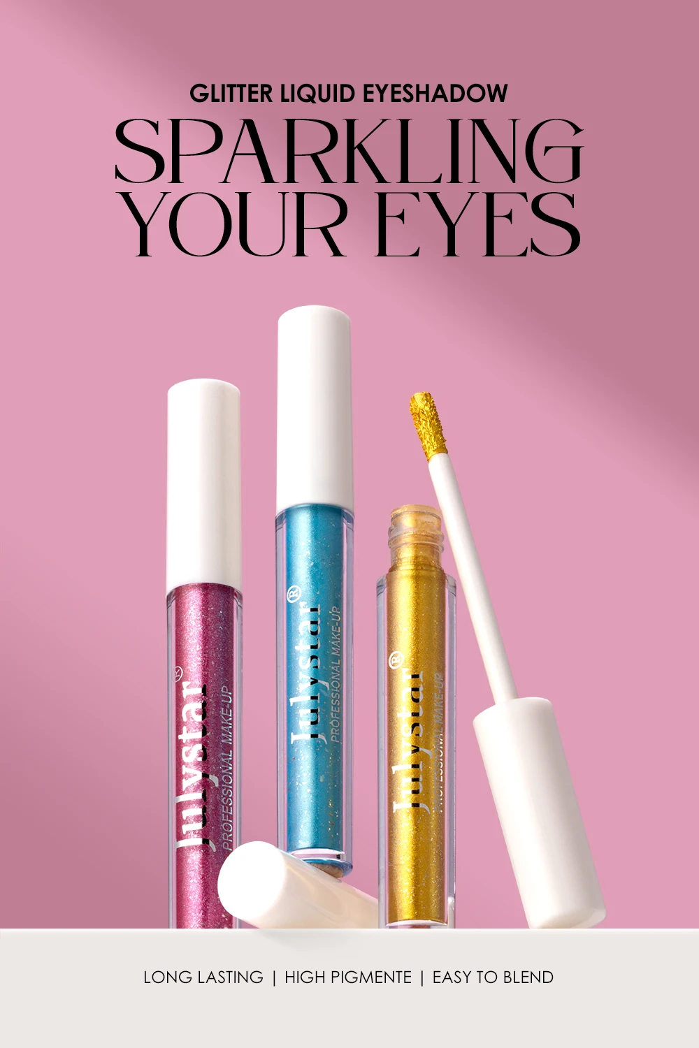 Description Picture 2 of itemJulystar 5-piece pearlescent glitter liquid eyeshadow set, long-lasting color, high saturation with glittery eyeshadow set