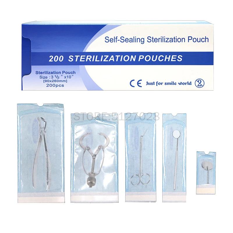 200Pcs All Size Disposable Sterile Bag Ziplock Pocket Medical-grade Sterilized Pouch Bags Puncture Self-sealing Tattoo Supply 50 pcs packing zip kraft paper window bag stand up gift dried food fruit tea packaging pouches zipper self sealing bags