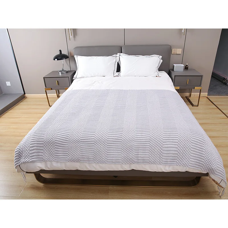 Sofa Blanket Solid Color Air Conditioning Blanket Light Luxury Style Cover Blanket Office Nap Blanket Spring and Summer
