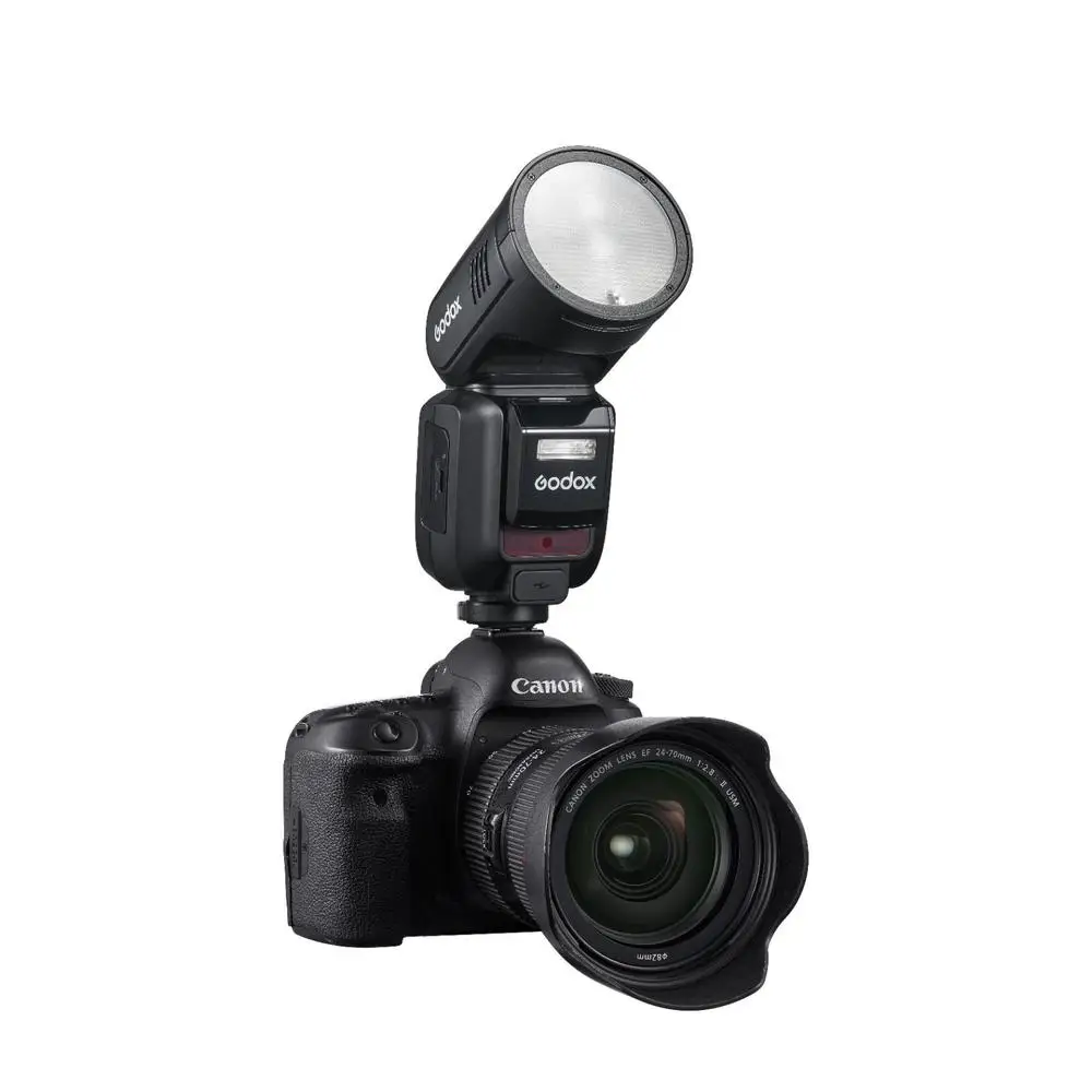 고독스 V100 100Ws 플래시 V100C V100N V100S C N S F O TTL 리튬이온 라운드 헤드 카메라 스피드라이트 (캐논, 니콘, , 후지필름, 올림푸스용)