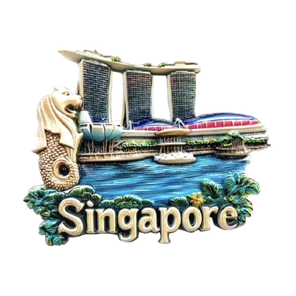 Asia Singapore Resin 3D Fridge Magnets Tourism Souvenir Refrigerator Sticker Handicraft Gift Decoration magnetic fridge magnets,magnetic fridge stickers,refrigerator decor