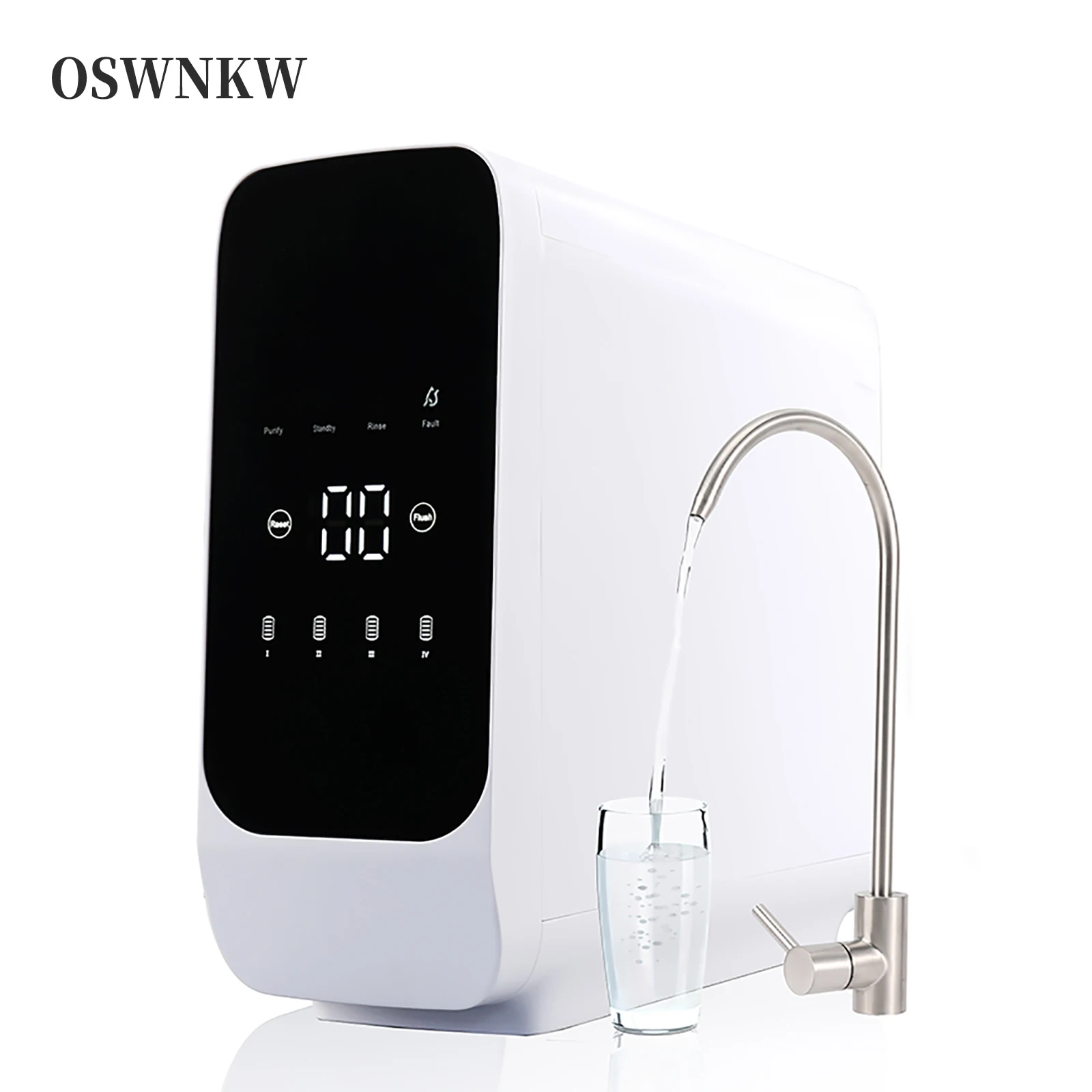 OSWNKW Reverse Osmosis Water Filtration System -600GPD High Flow Rate, No Water Tank, Reduced TDS, Compact, 1:2 Drainage Ratio