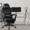 Gaming Chair, Computer Chair Fabric with Pocket Spring Cushion, Office Chair with Footrest and Massage Lumbar Support 2