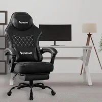 Gaming Chair, Computer Chair Fabric with Pocket Spring Cushion, Office Chair with Footrest and Massage Lumbar Support 2